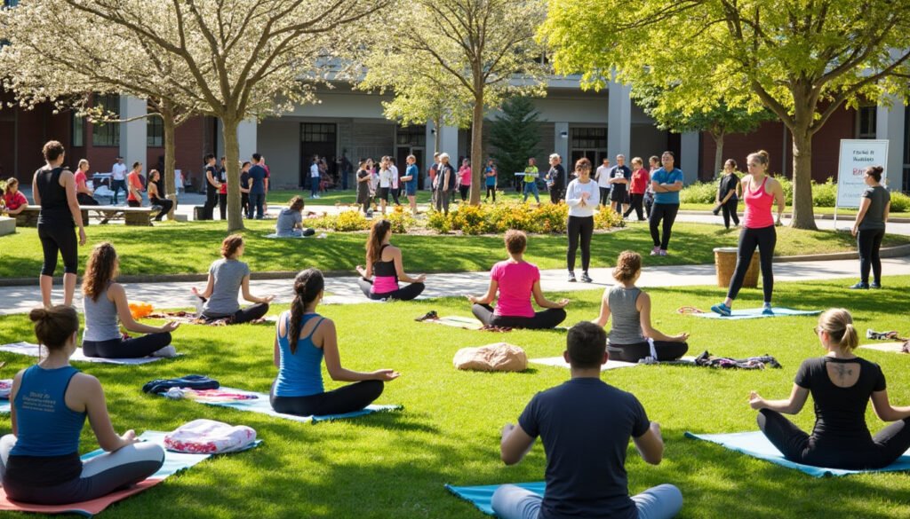 participez à la semaine santé et bien-être sur le campus mazier ! rejoignez-nous pour des ateliers, des conférences et des activités visant à promouvoir un mode de vie sain et équilibré. ne manquez pas cette occasion unique d'améliorer votre bien-être et de vous informer sur les meilleures pratiques pour une vie épanouie.