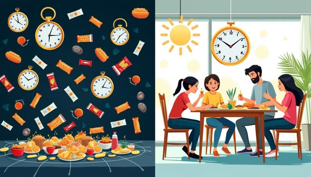 découvrez les dangers d'une alimentation désordonnée et comprenez pourquoi respecter des heures de repas régulières est essentiel pour votre santé et votre bien-être au quotidien.