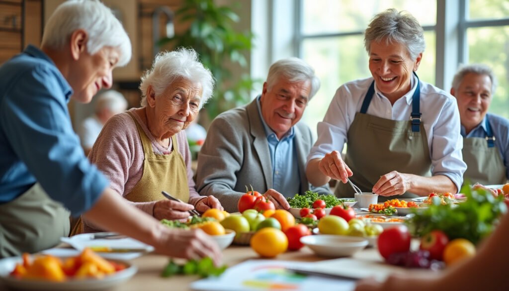 participez à nos ateliers interactifs sur la nutrition spécialement conçus pour les seniors : découvrez une approche ludique pour adopter de bonnes habitudes alimentaires et améliorer votre bien-être au quotidien.